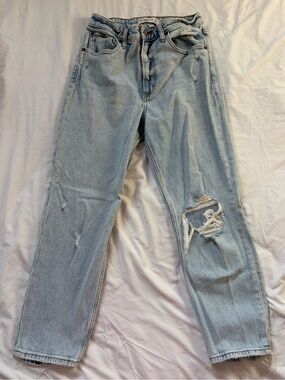 Abercrombie & Fitch Light Blue High-Rise 'The Mom' Jeans - Curve Love